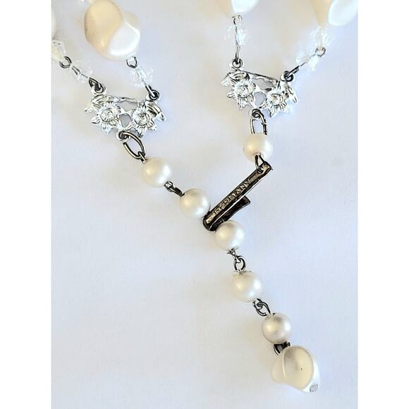 Vintage Beaded Pearl Collar Necklace Germany Double Strand Beautiful! - Picture 4 of 6